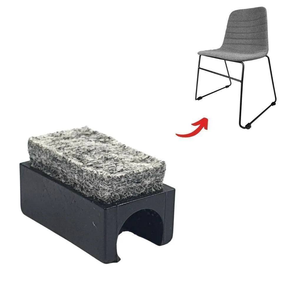 Black Clip-on Felt Sled Chair Glide - 10-13mm | Floor Protection