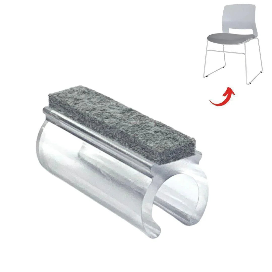 Clear Felt Clip on Sled Chair Glides - Sleigh Chair Glides