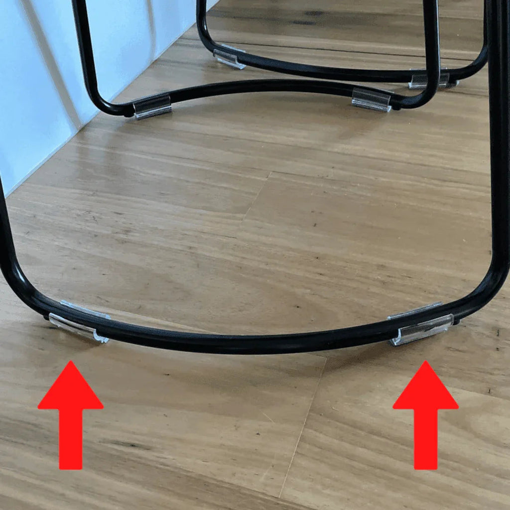 Clear Felt Clip on Sled Chair Glides - Sleigh Chair Glides