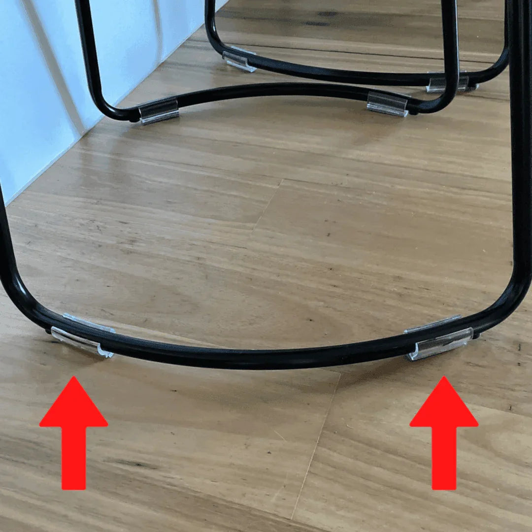 Clear Felt Clip on Sled Chair Glides - Sleigh Chair Glides